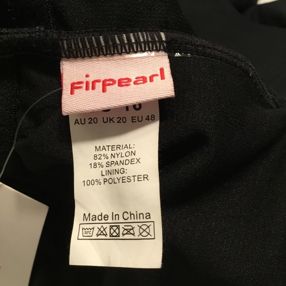 nwt - FIRPEARL Black One-Shoulder Ruffle Tankini Top - Size 16 - Picture 5 of 6